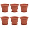 vidaXL Plantenpotten 6 st Baksteenrood &Oslash; 26 x 21.5 cm Kunststof