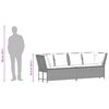 vidaXL Tuinbank met kussens poly rattan beige