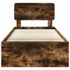 vidaXL Bedframe Gerookt eiken 100 x 200 cm Massief grenenhout
