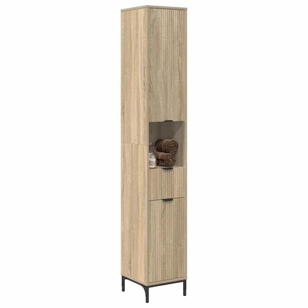 vidaXL Badkamer Kast met lade Sonoma Eiken 31,5 x 33 x 190 cm