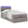 vidaXL Bed poef met matras en LED's 90x200 cm stof taupe
