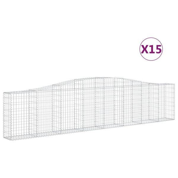 vidaXL Schanskorven 15 st gewelfd 400x30x80/100 cm ijzer