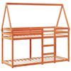 vidaXL Stapelbed met dak massief grenenhout wasbruin 80x200 cm