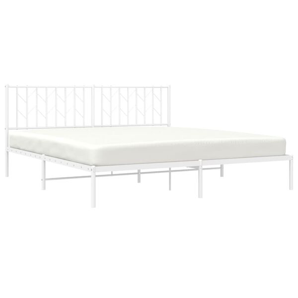vidaXL Bedframe met hoofdbord metaal wit 180x200 cm