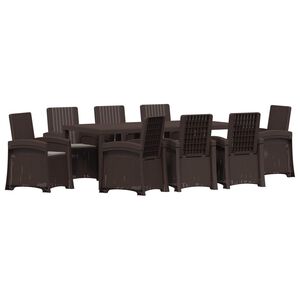 vidaXL Tuin eettafelset 9 st Bruin en lichtgrijs PP