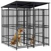 vidaXL Hondenkennel met dak 3,69 m&sup2; staal