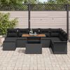 vidaXL Tuin Sofa Set 9 pcs Zwart Poly rattan en gepoedercoat staal