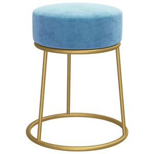 vidaXL Hocker rond fluweel lichtblauw