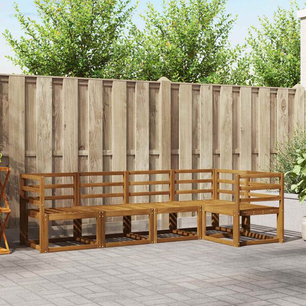 vidaXL Bankstel 5 pcs Naturel