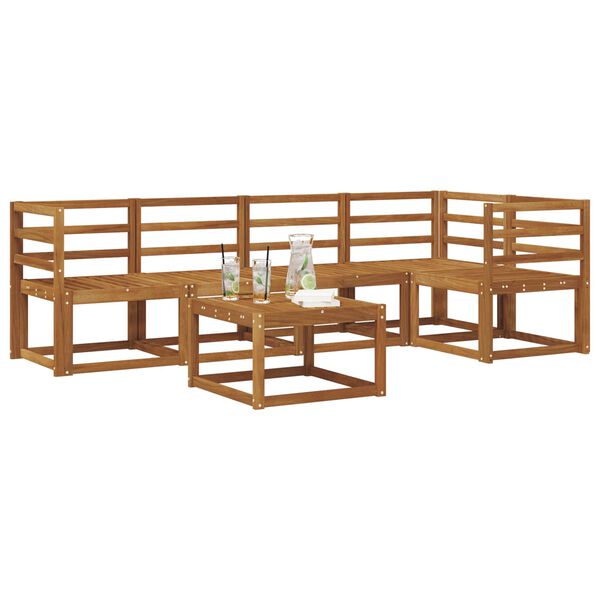 vidaXL Buiten bankenset met kussen 6 pcs Natuurlijk en Cr&egrave;me