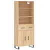 vidaXL Hoge kast 69,5x34x180 cm bewerkt hout sonoma eikenkleurig