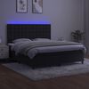 vidaXL Boxspring met matras en LED fluweel zwart 160x200 cm