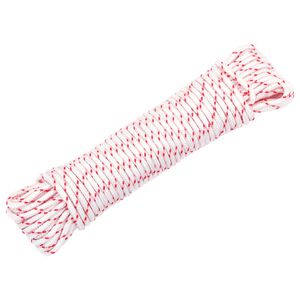 vidaXL Trekkoord startkoord wit en rood &Oslash;3 mm 10 m nylon