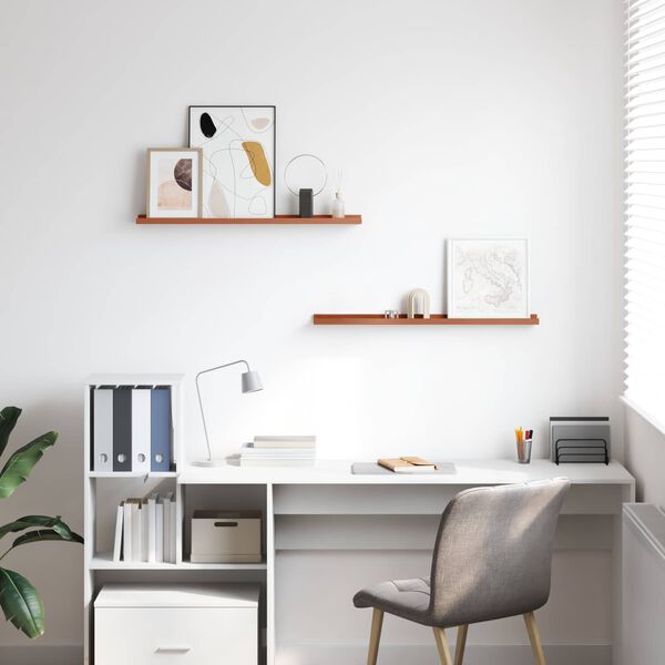 vidaXL Wandplank met plank 2 pcs Rood 80 x 9 x 3 cm Bewerkt hout