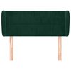 vidaXL Hoofdbord met randen 103x23x78/88 cm fluweel donkergroen