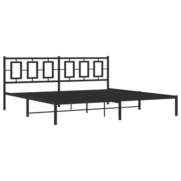 vidaXL Bedframe met hoofdbord metaal zwart 193x203 cm