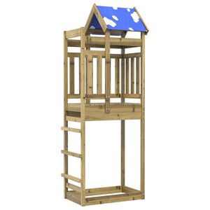 vidaXL Speeltoren Bruin 85 x 52,5 x 239 cm Massief ge&iuml;mpregneerd hout