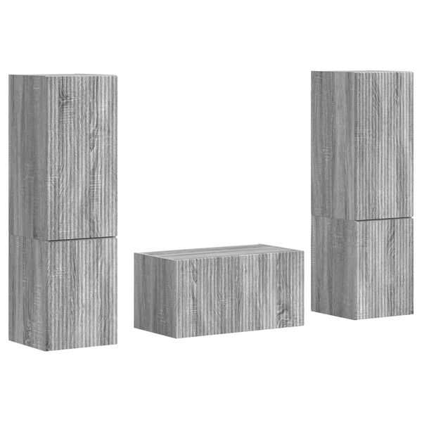 vidaXL Tv-meubelset 5 pcs Grijs Sonoma Bewerkt hout