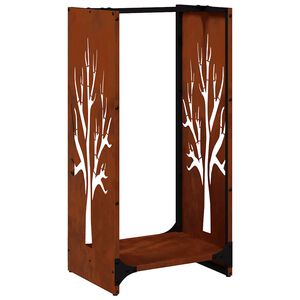 vidaXL Brandhoutrek 40x30x80 cm weervast staal