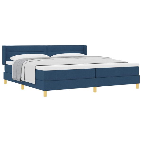 vidaXL Boxspringbed met matras met hoofdeinde Blauw 200 x 200 cm Stof