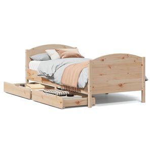 vidaXL Bedframe zonder matras massief grenenhout 75x190 cm