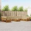 vidaXL Sofa-Sets 11 pcs Natuurlijk en Beige Massief Acaciahout