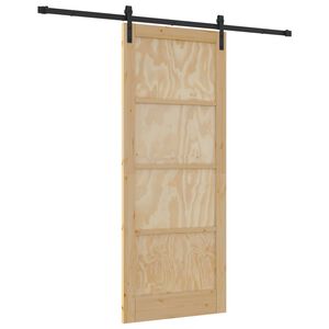vidaXL Schuifdeur Naturel 86 x 211 cm Massief grenenhout