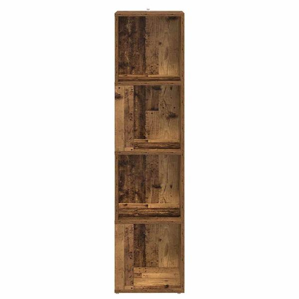 vidaXL Hoekkast 33x33x132 cm bewerkt hout oud houtkleurig