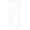 vidaXL Schuifdeur 76x205 cm mat ESG-glas en aluminium wit