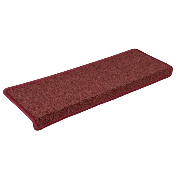 vidaXL Trapmatten 15 st 65x21x4 cm Bordeaux Rechthoekige Rand