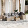 vidaXL 8-delige Loungeset met kussens poly rattan beige