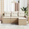 vidaXL Tuin Sofa Set met kussen met opslag 4 pcs Beige poly rattan