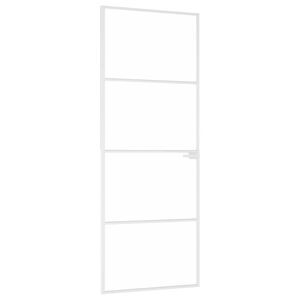 vidaXL Binnendeur 76x201,5 cm gehard glas en aluminium smal wit