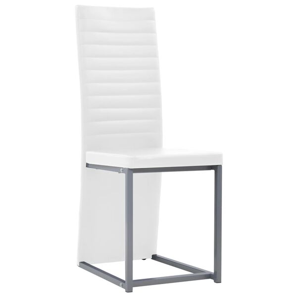 vidaXL Eetkamerset staal en gehard glas zwart en wit 5-delig