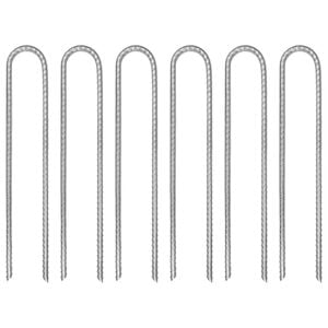 vidaXL Tentharingen 6 st U-vormig Ø7 mm 30 cm gegalvaniseerd staal