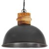 vidaXL Hanglamp industrieel rond E27 42 cm massief mangohout grijs
