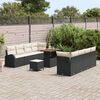 vidaXL Tuin Sofa Set met kussen 11 pcs Zwart en Crème 90 x 55 x 71 cm
