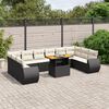 vidaXL 11-delige Loungeset met kussens poly rattan zwart