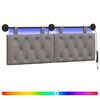 vidaXL Hangend hoofdbord Met LED-verlichting Taupe Stof