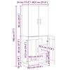 vidaXL Hoge kast 2 pcs Artisan Eiken 69,5 x 34 x 180 cm