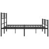vidaXL Bedframe met hoofd- en voeteneinde metaal zwart 150x200 cm