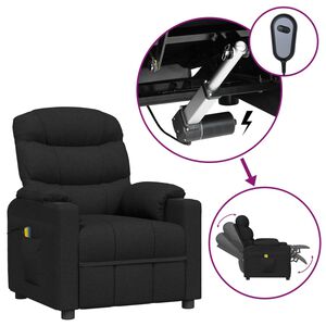 vidaXL Massagestoel elektrisch stof zwart
