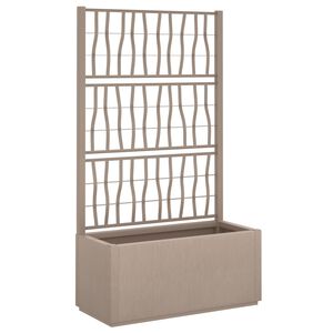 vidaXL Plantenbak met latwerk 80x36x140 cm polypropeen lichtbruin