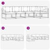 vidaXL Buiten bankenset met kussen 5 pcs Natuurlijk en Antraciet