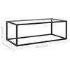 vidaXL Salontafel met gehard glas 100x50x35 cm zwart