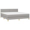 vidaXL Boxspring met matras en LED stof lichtgrijs 180x200 cm