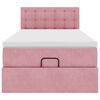 vidaXL Bed poef met matras en LED's 80x200 cm fluweel roze