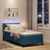vidaXL LED Box Spring Bed met matras Donkerblauw 90 x 190 cm Fluweel
