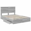 vidaXL Opslag bed met lade Grijs Sonoma 140 x 200 cm Bewerkt hout
