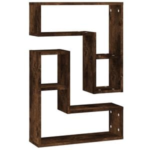 vidaXL Wandschappen 2 st 50x15x50 cm bewerkt hout gerookt eikenkleurig